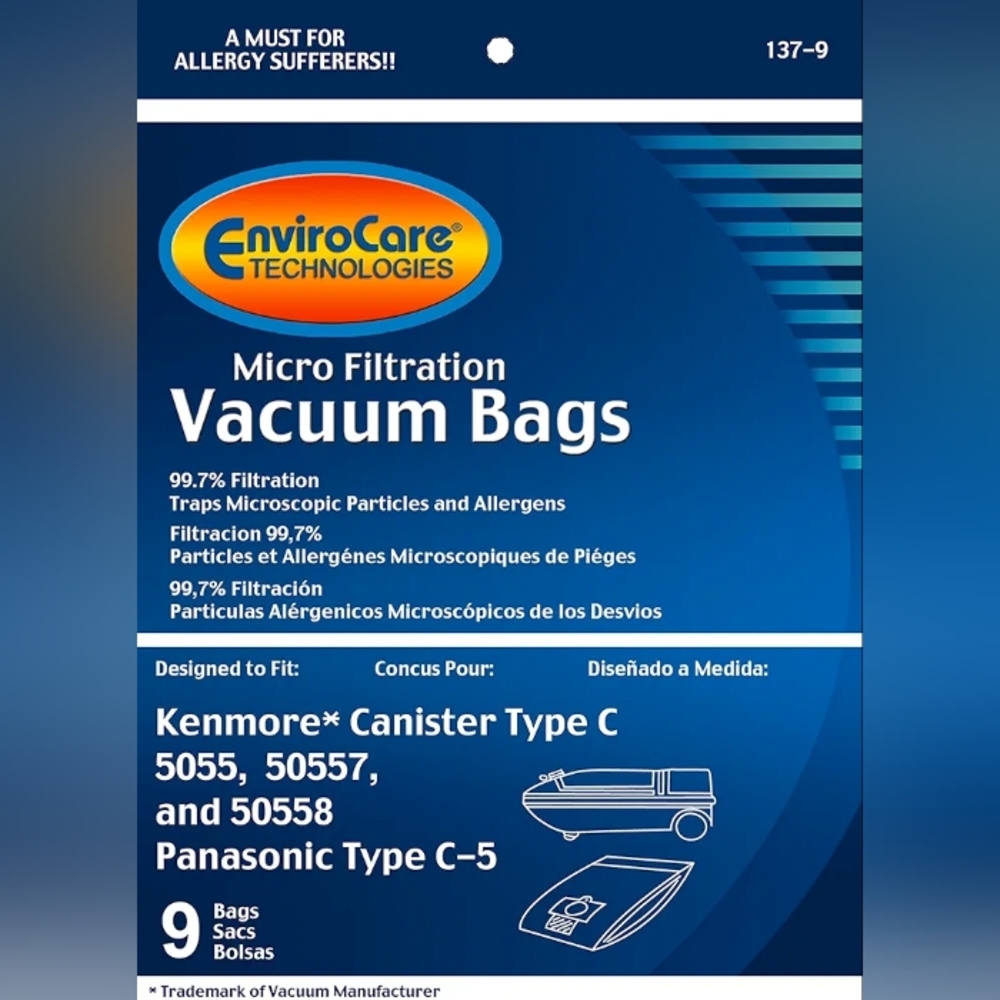 EnviroCare Kenmore Type C Canister Vacuum Bags -- 9  Pack